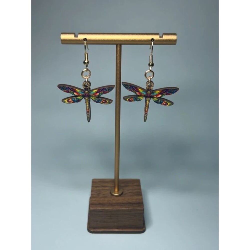 Handmade Wooden Dragonfly Earrings – Artisan Nature Jewelry
